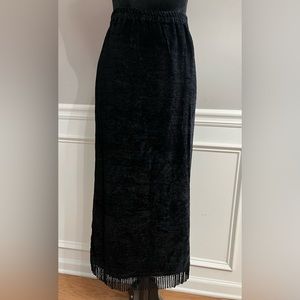 Vintage Indigo Moon Black Skirt w/Tassel-size Medium